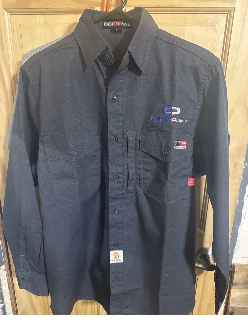 Bocomal FR Cat II Fire Resistant Long Sleeve Button Down Shirt Size  Small